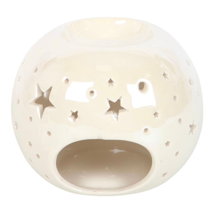 White Iridescent Star Wax Burner