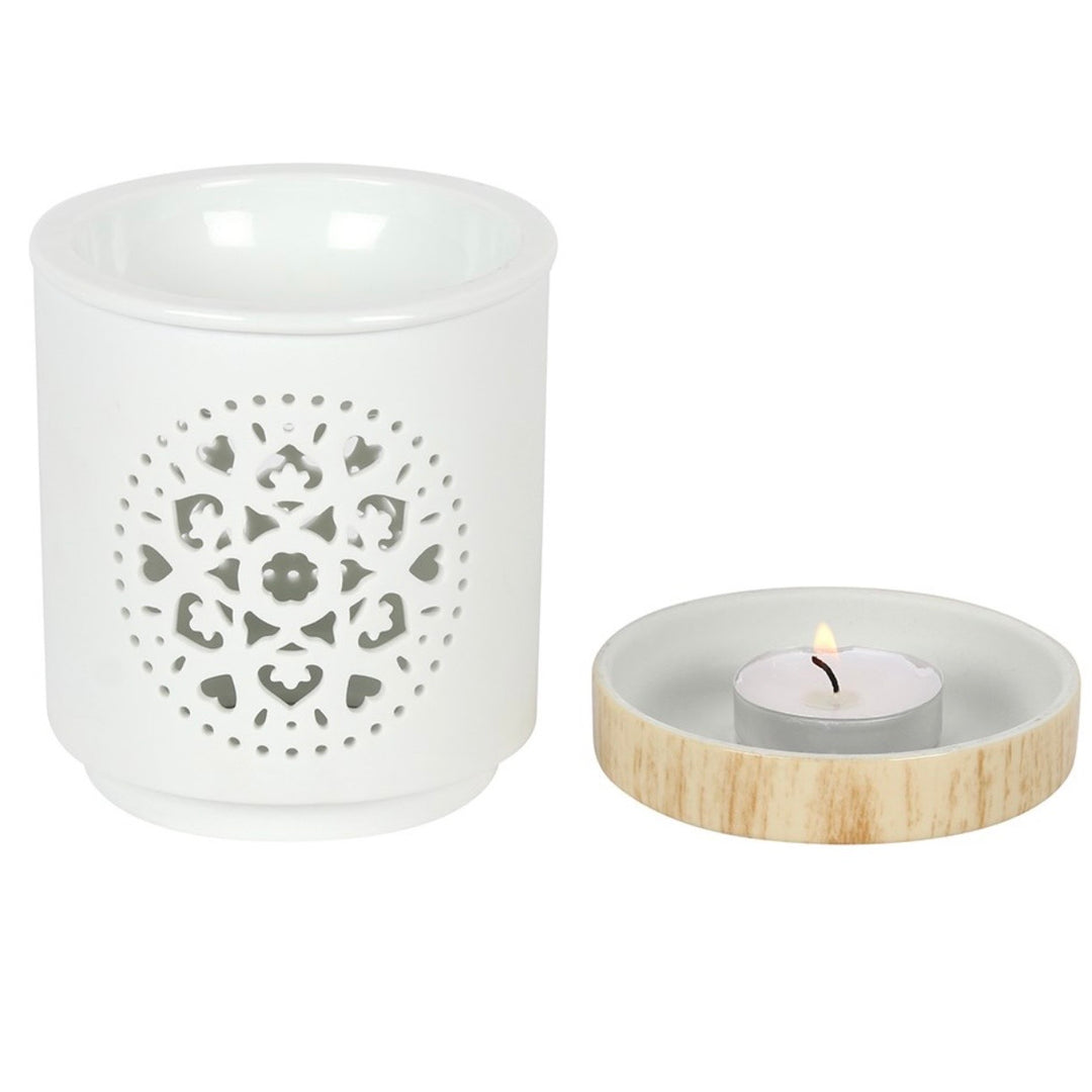 White Mandala Wax Burner