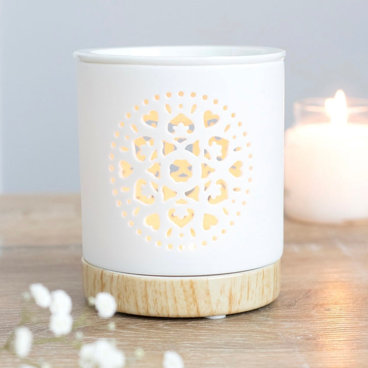 White Mandala Wax Burner