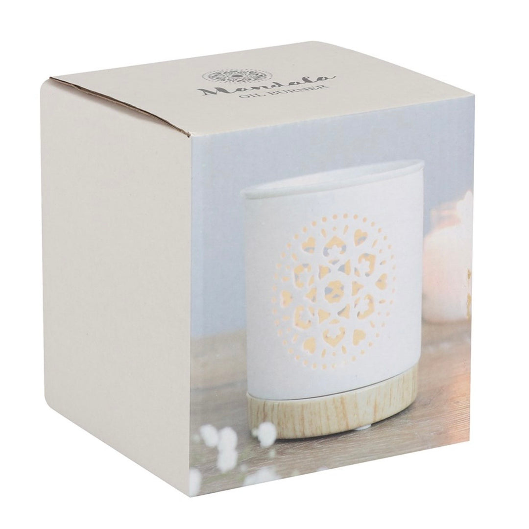 White Mandala Wax Burner